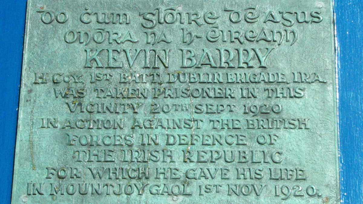 Kevin Barry Commemorative Plaque