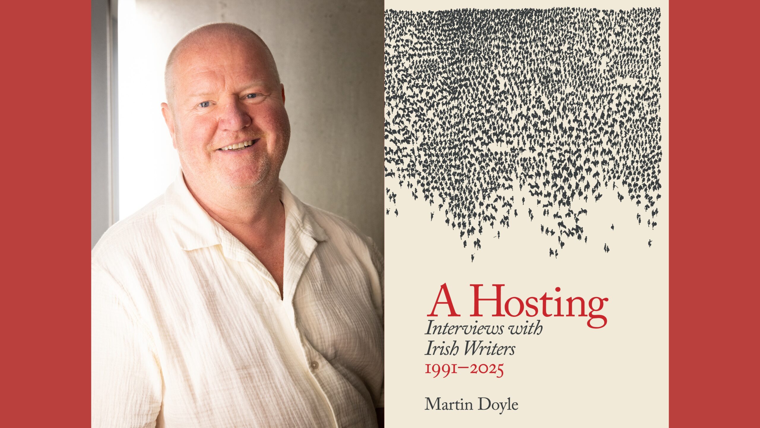 Irish journalist Martin Doyle poster for his london book launch of new book A Hosting