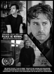please be normal black and white film poster